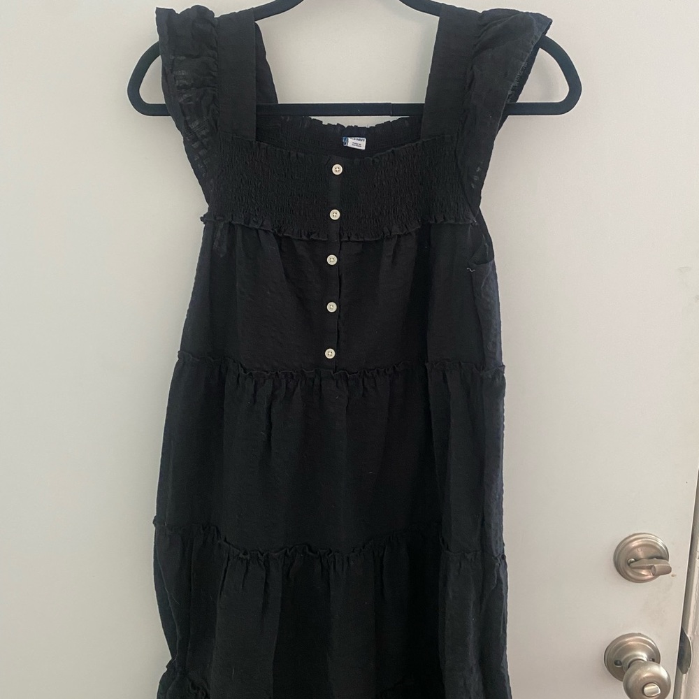 Womens black midi dress